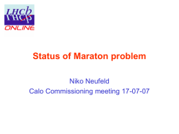 Status of Maraton problem - Indico