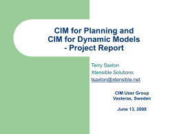CIM for Planning and Dynamic Model Exchange