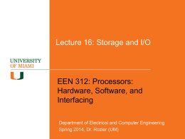 Lecture 16 - Storage and I/O I