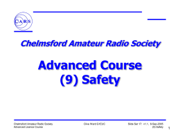 Aslide17-Safety - Chelmsford Amateur Radio Society, G0MWT