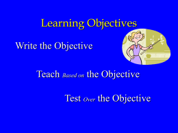 PowerPoint on Learning Objectives