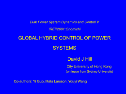 Global Hybrid Control of Power Systems