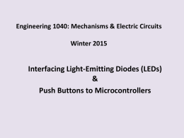 Engineering 1040: Mechanisms & Electric Circuits Fall 2011