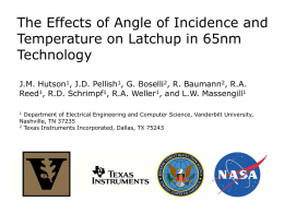 The Effects of Angle of Incidence and