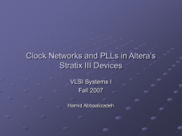 Clock Networks and PLLs in Stratix III Devices
