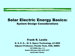 Solar Basics - Access Florida Tech