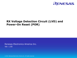 RX Voltage Detection Circuit (LVD) - Renesas e