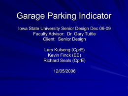Garage Parking Indicator - ECpE Senior Design