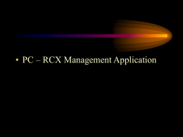 PC - RCX Management Application