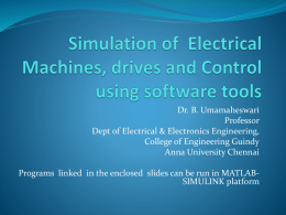 Theory of Electrical Machines, drives and Control - CFD
