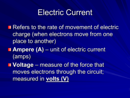 Lesson 6 - Electric Current
