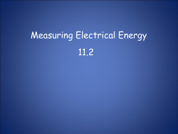 11-2 Measuring Electrical Energy