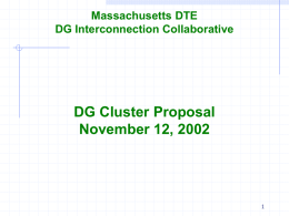 DG Cluster Proposal - Massachusetts Distributed Generation