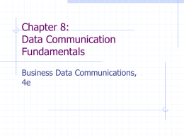Chapter 8: Data Communication Fundamentals