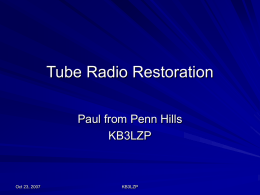 Tube Radio Restoration