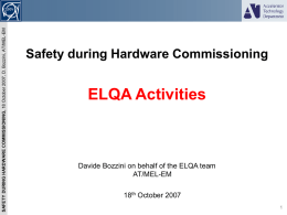 Safety during Hardware Commissioning - Indico