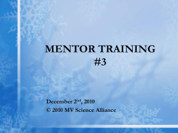 Mentor Training #3