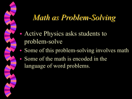 Math as Problem