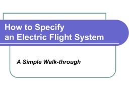 How to Specify an Electric Flight System