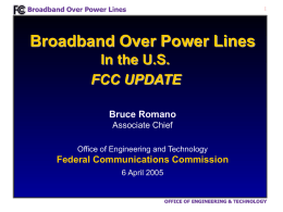 Broadband Over Power Lines In the U.S.