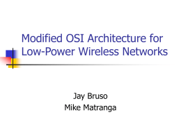 Modified OSI Architecture for Low
