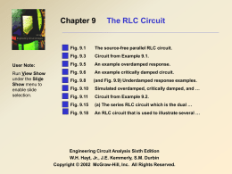 Chapter Nine The RLC Circuit