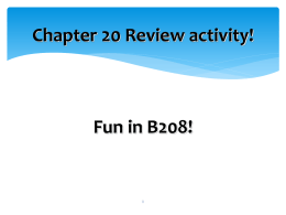 Chapter 20 Test Review