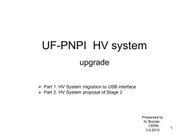 UF-PNPI HV system. Stage 2 proposal - Indico