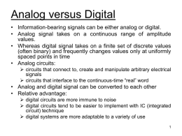 Analog versus Digital