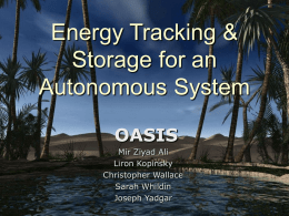 Energy Tracking & Storage for an Autonomous System (ETSAS)