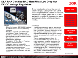 DLA RHA Certified RAD-Hard Ultra-Low Drop Out DC