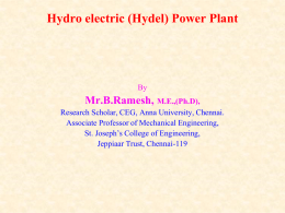 Hydro electric (Hydel) Power Plant