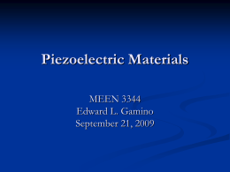 Edward L Gamino Piezioelectrics Materials Science September 21