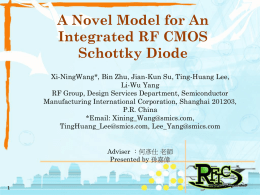 1 A Novel Model for An Integrated RF CMOS Schottky Diode