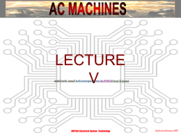 Lecture V - AC Machines I