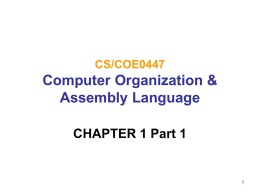 CS0447 Computer Organization & Assembly Language