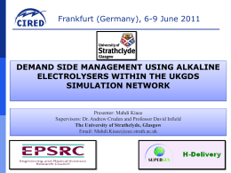 Demand Side Management Using Alkaline Electrolysers within the