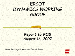 11. DWG Report to ROS August 2007