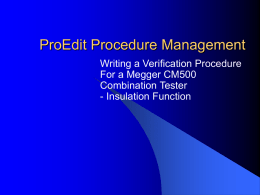 ProCal - Writing a Procedure (CM500 Insulation)
