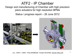 ATF2 IP Chamber Machanical Specs & Design Draft