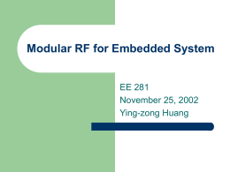 Modular RF for Embedded Sys.