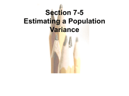 Estimating a Population Variance