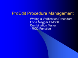 ProCal - Writing a Procedure (CM500 RCD)