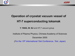 ASIPP Operation of cryostat vacuum vessel of HT