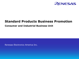 Standard Products Business Promotion - Renesas e
