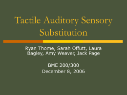 Tactile Auditory Sensory Substitution - Computer
