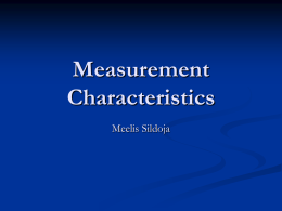 Measurement Characteristics
