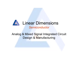 High Performance Analog and Mixed Signal IC`s Custom Products