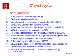 Slide # 1 Project topics