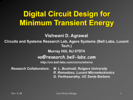Digital Circuit Design for Minimum Transient Energy and a Linear